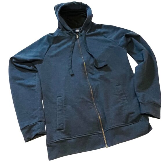 George Mens Hoodie Jacket S 34-36 Navy Blue Cotton Blend Zip-Up - Picture 2 of 7